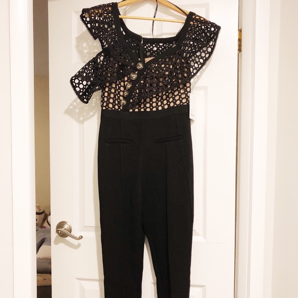 Self-Portrait Lace Frill Jumpsuit - Picture 4 of 7